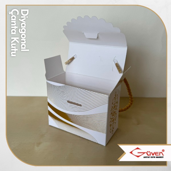 [İp Saplı] 7x9x4.5 Diyagonal Çanta Kutu