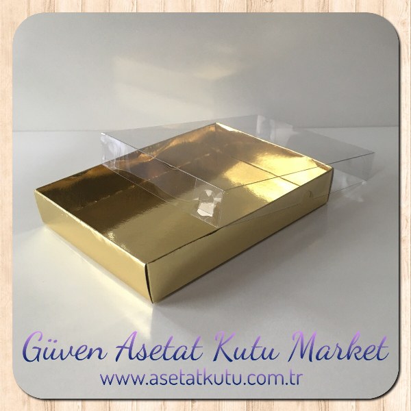 10.5x14.5x2.5  Küçük Yasin Kutusu Gold Metalize