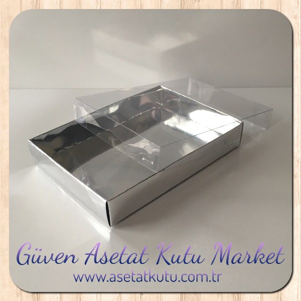 10.5x14.5x2.5 Küçük Yasin Kutusu Gümüş  Metalize