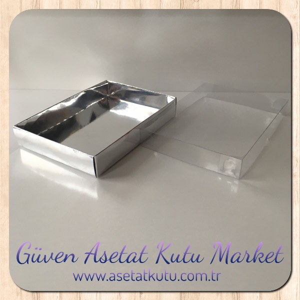 10.5x14.5x2.5 Küçük Yasin Kutusu Gümüş  Metalize