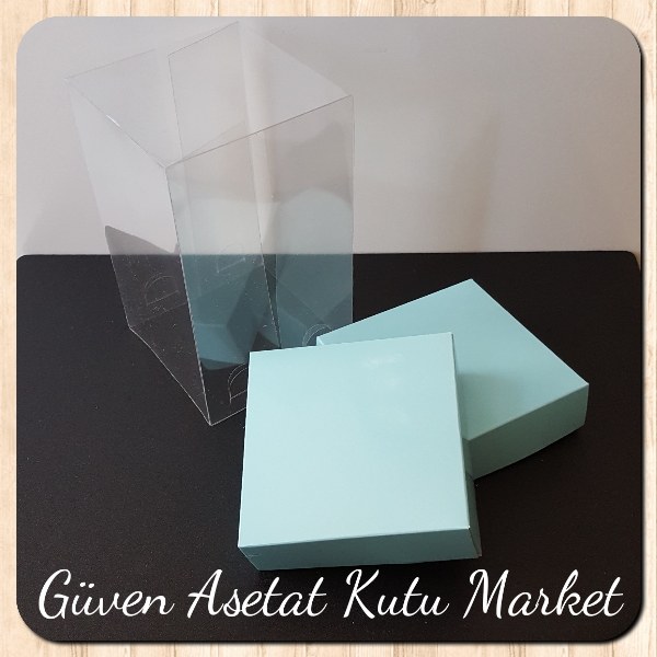 10x10x16 Çift Taraflı Mavi Karton Kutu