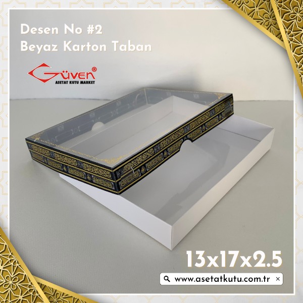 13x17x2.5 Altı Beyaz Karton, Üstü Kabe Temalı Asetat Kutu [Desen #2]