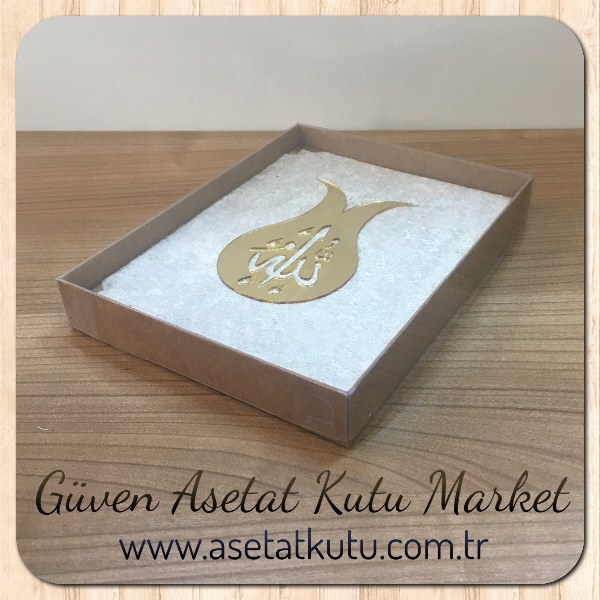 13x17x2.5 Ölçülü Altı Kraft Karton Üstü Asetat Kutu