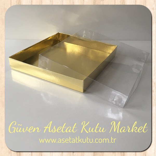 15.5x17x2.5 Gold Metalize Yasin ve Tespih  Kutusu