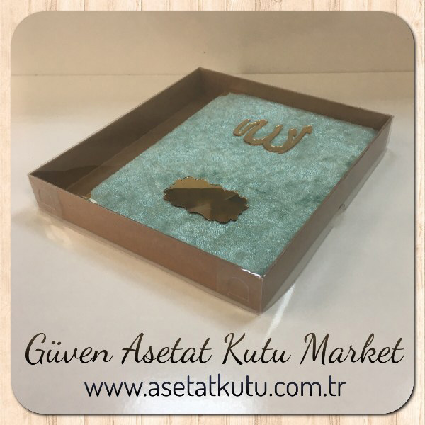 15.5x17x2.5 Ölçülü Altı Kraft Karton Üstü Asetat Kutu