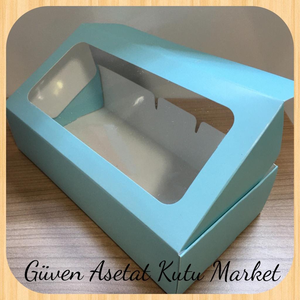 20x10x5 Mavi Pencereli Karton Kutu