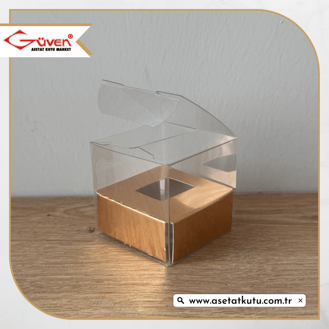4x4x4 Gold Zikirmatik İçli Otomatik Asetat Kutu