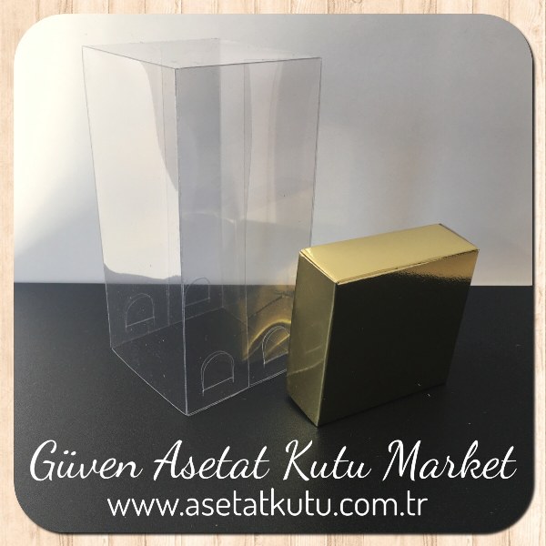 8x8x16 Asetat Tek Taraflı Gold Kutu