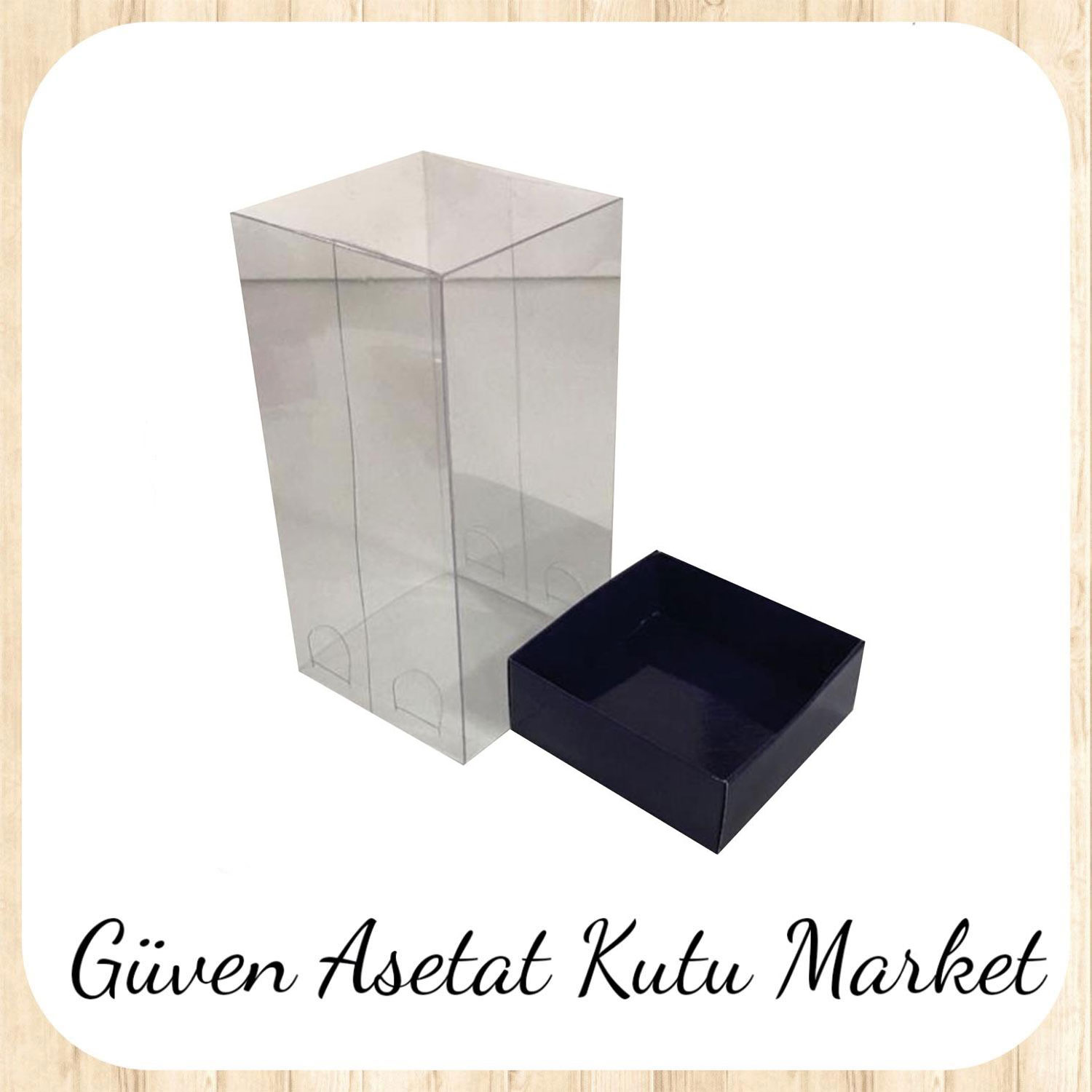 8x8x16 Asetat, Tek Taraflı Lacivert  Karton Kutu