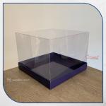 20x20x15 Altı Lacivert Karton Üstü Asetat Kutu 20x20x15 Altı Lacivert Karton Üstü Asetat Kutu