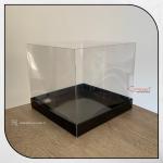 20x20x17.5 Altı Siyah Karton Üstü Asetat Kutu 20x20x17.5 Altı Siyah Karton Üstü Asetat Kutu