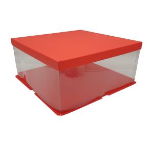 33.5x33.5x18 Kırmızı Yarı Karton Yarı Asetat Kutu
